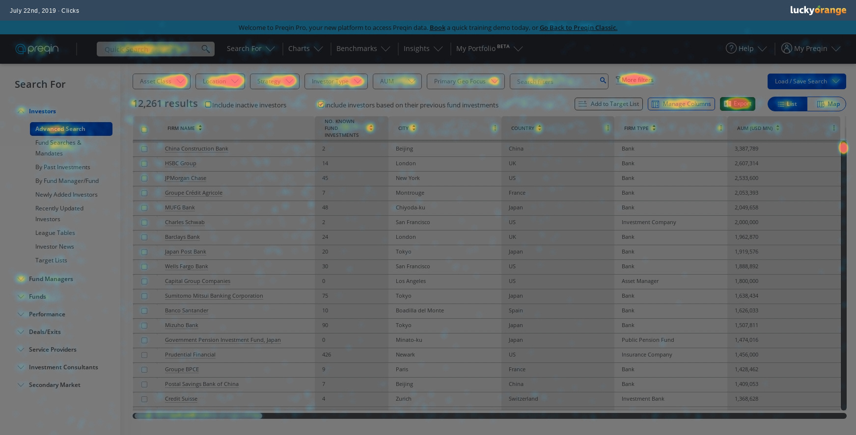 Advanced Search Heatmap